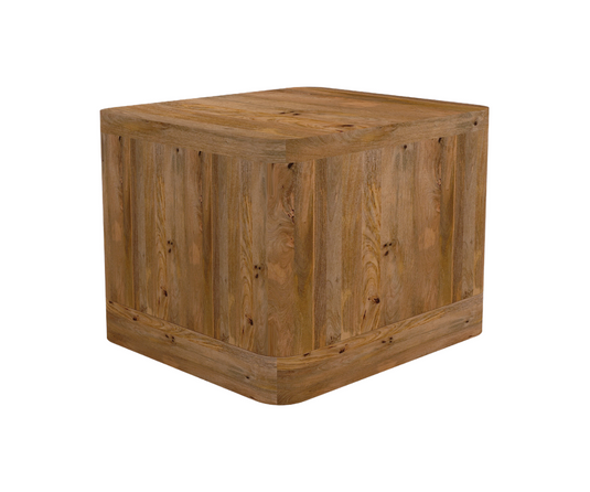 Riva Rustic Woodcraft Bedside Table With Drawers
