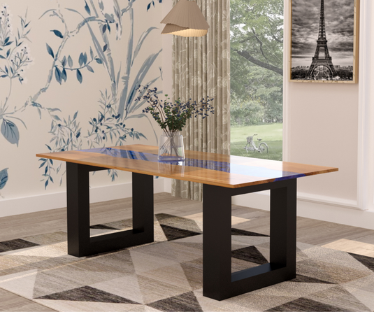 Marlowe Solid Wood Epoxy Dining Table