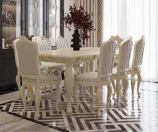 Oxfordian Odyssey Large Luxury Dining Set | 8 Seater Dining