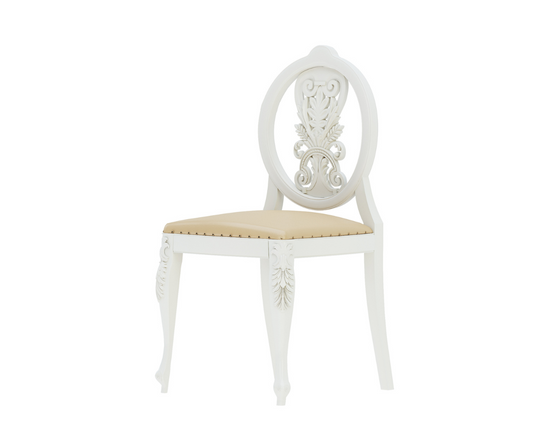 Sumptuous Solid Wood White Dining Chair