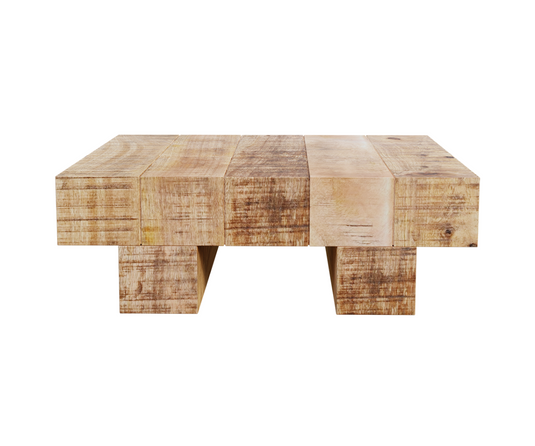 Mellifluous Solid Wood Rustic Coffee Table