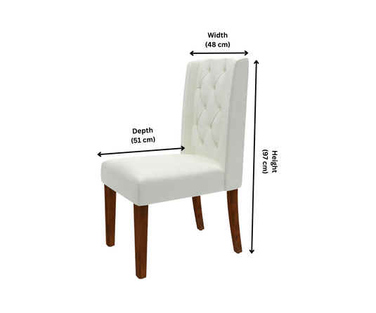 white upholstered dining chairs - Dimension