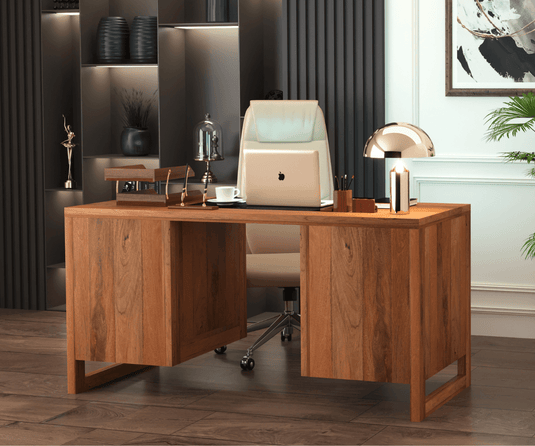 Cedarchron Wooden Office Desk | Luxury Office Desk with Storage