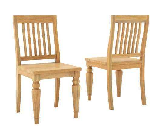 Coralia Wooden Dining Chairs Set of 2 - Natural Finish