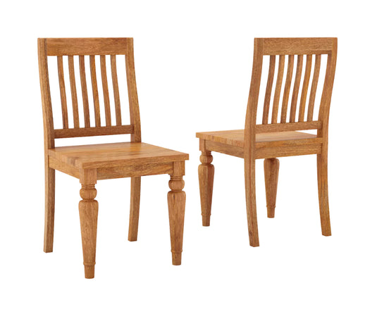 Coralia Wooden Dining Chairs Set of 2 - Clay Brown Finish