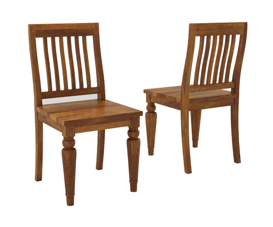 Coralia Wooden Dining Chairs Set of 2 - Front and Back