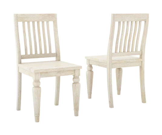 Coralia Wooden Dining Chairs Set of 2 - White Prime Finish