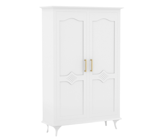 Ecluvin White 2 Door Wardrobe | Luxury Bedroom Wardrobe