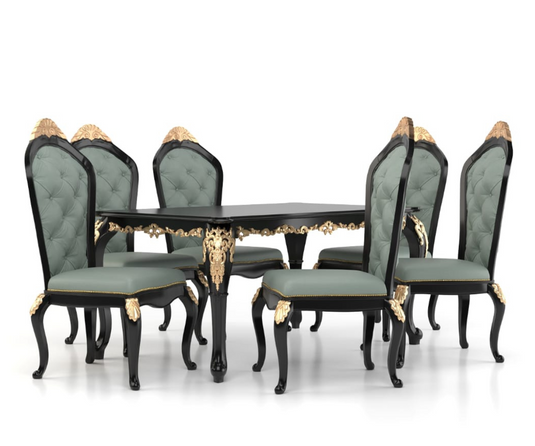 Exquisite Solid Wood Luxury Dining Set