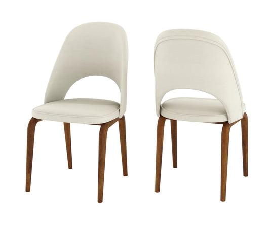 Fexoria Fabric Dining Chairs Set of 2, Front and Back View.