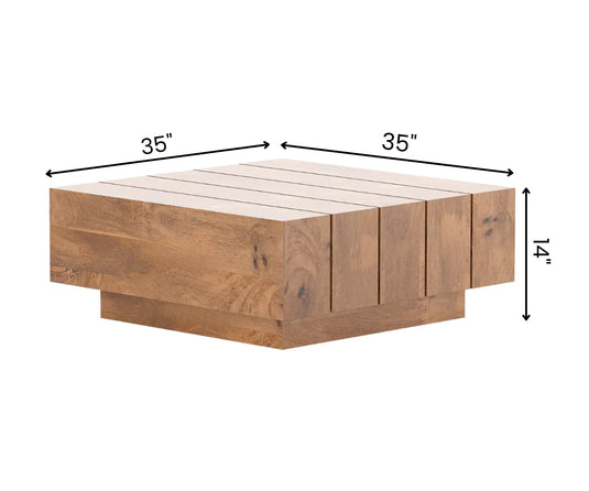 NaturEdge Wooden Square Coffee Table