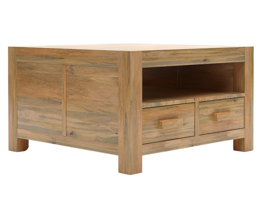 Clifton Solid Wood Square Coffee Table - Natural