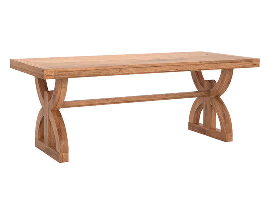 Nexlan Wooden Dining Table for 6, Clay Brown Finish.