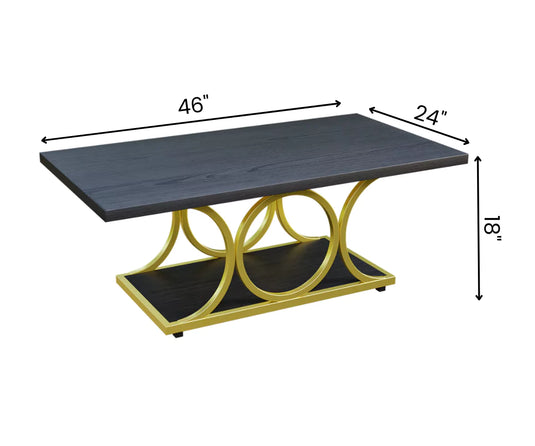 Rustic Gold Base Coffee Table