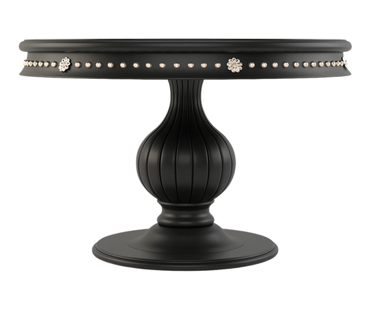 Ryvox Luxury Solid Wood Black Round Dining Table