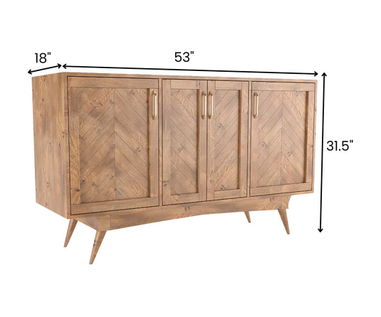 Thyxel Solid Wood 4 Door Sideboard Cabinet