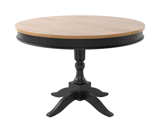 Trivex Round Extendable Dining Table - 4 to 6 Seater, Mocha Finish.