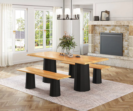 Verdania Dining Table and Bench Set (6 Seater), Interior Image Zoom Out View.