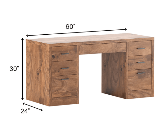 Versatile Solid Wood Office Computer Desk