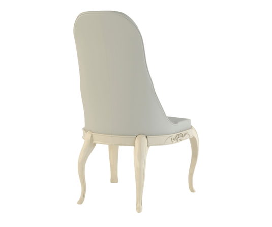 Vexal Solid Wood Luxury High Back Upholstered Dining Chair