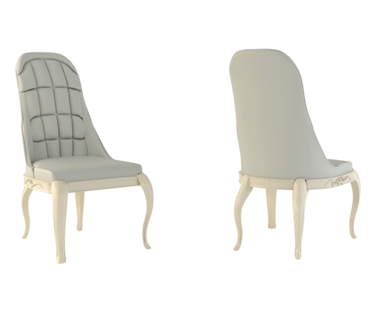 Vexal Solid Wood Luxury High Back Upholstered Dining Chair Set of 2