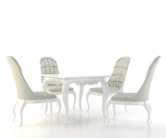 Vexal Solid Wood Luxury Dining Set - White