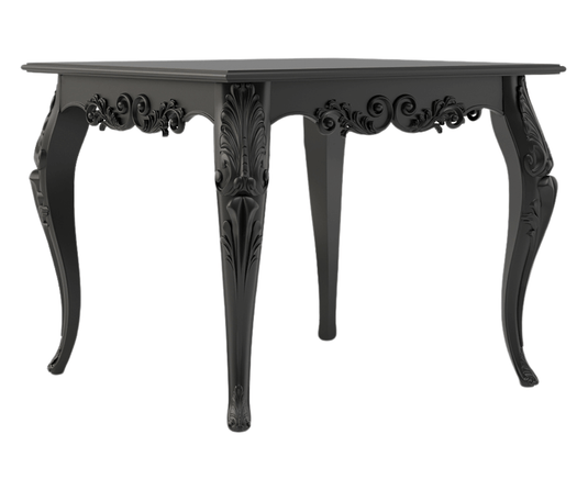 Vexal Solid Wood Luxury Dining Table  - Black Finish