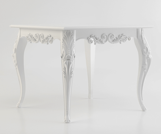 Vexal Solid Wood Luxury Dining Table  - White Finish