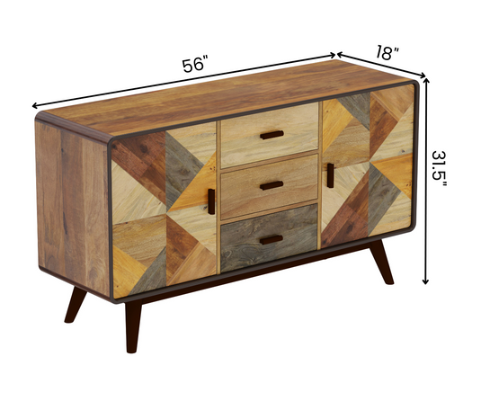 Vintage Solid Wood Modern Sideboard Cabinet