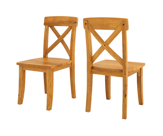 Viston Wooden Dining Chairs Set of 2, Front and Back View.