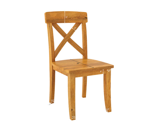 Viston Wooden Dining Chair, Dimension Image.