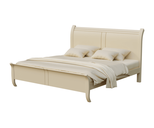 Windsor Whirl Wooden White Bed