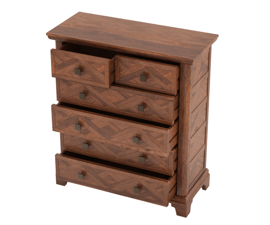 Zyrelle Tall 6-Drawer Chest | Solid Wood Chest of Drawer